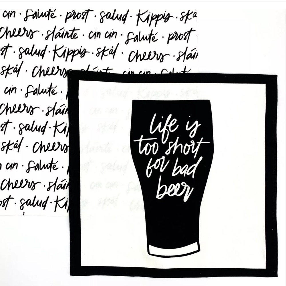 BAR TOWELS NEW 2-Pack 100% Cotton Cheers Beer Fun